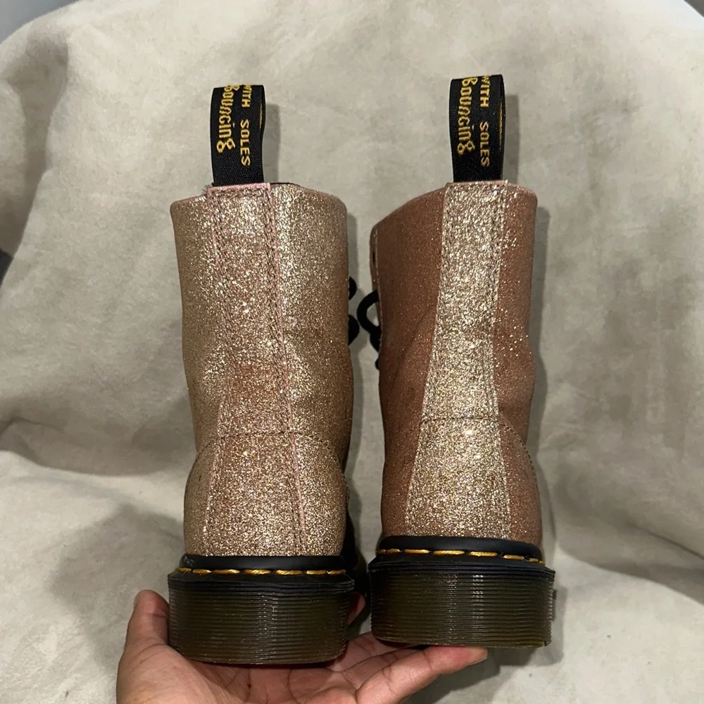 Dr. Martens 1460 Pascal Glitter Gold Combat Boots Us7 - Picture 3 of 16